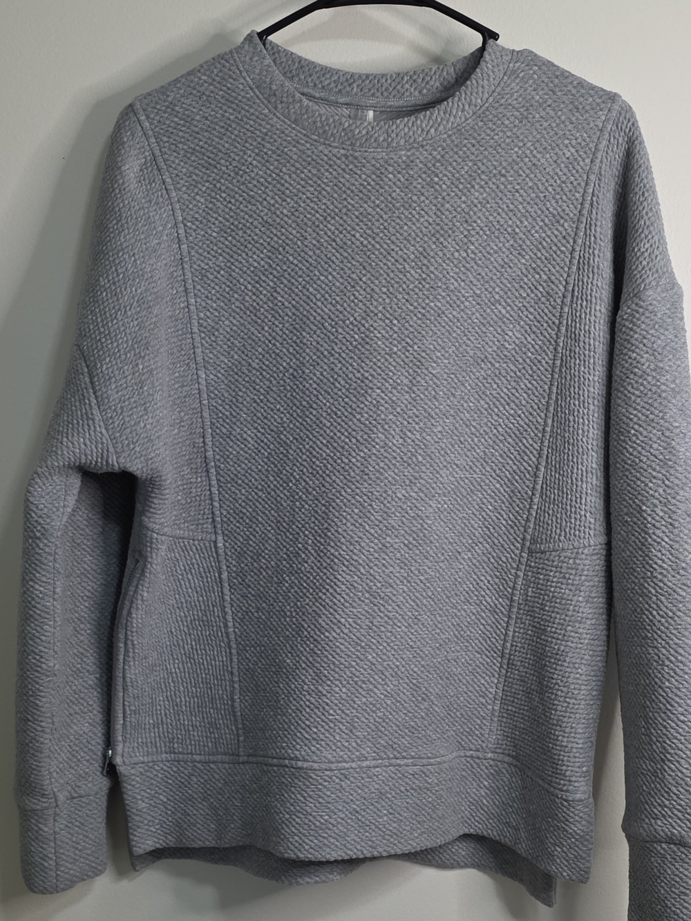 CALIA Women's Grey Textured Crewneck Sweater